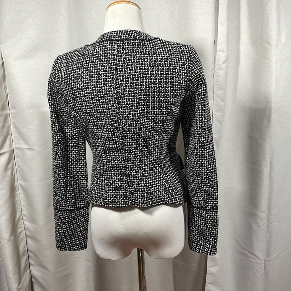 Whitehouse black market black and White Tweed Blazer with Military-Inspired - Picture 3 of 5